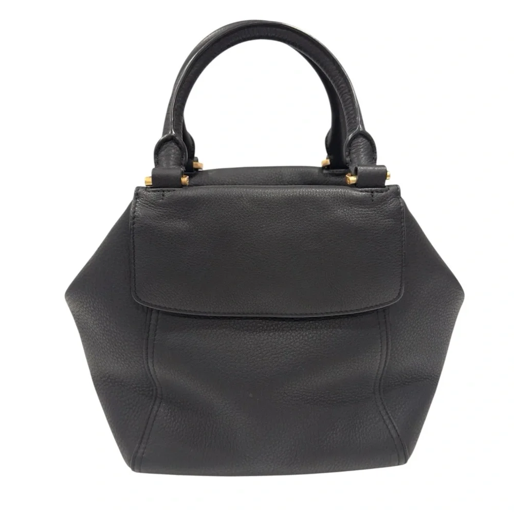 NWOT Tory Burch Black Half Moon Satchel with Gold Accents - Picture 2 of 5